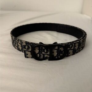 Dior Black and Cream Monogram Belt